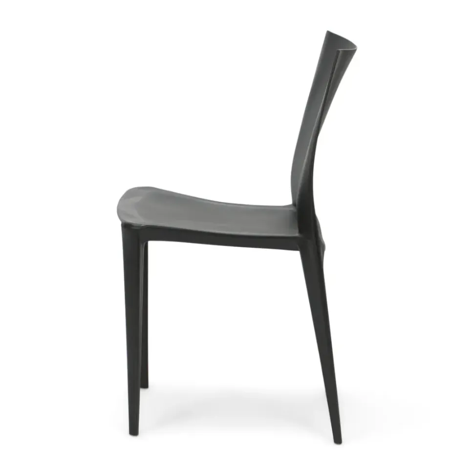 Crescent Resin Stacking Chair - Black