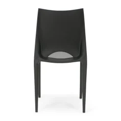 Crescent Resin Stacking Chair - Black