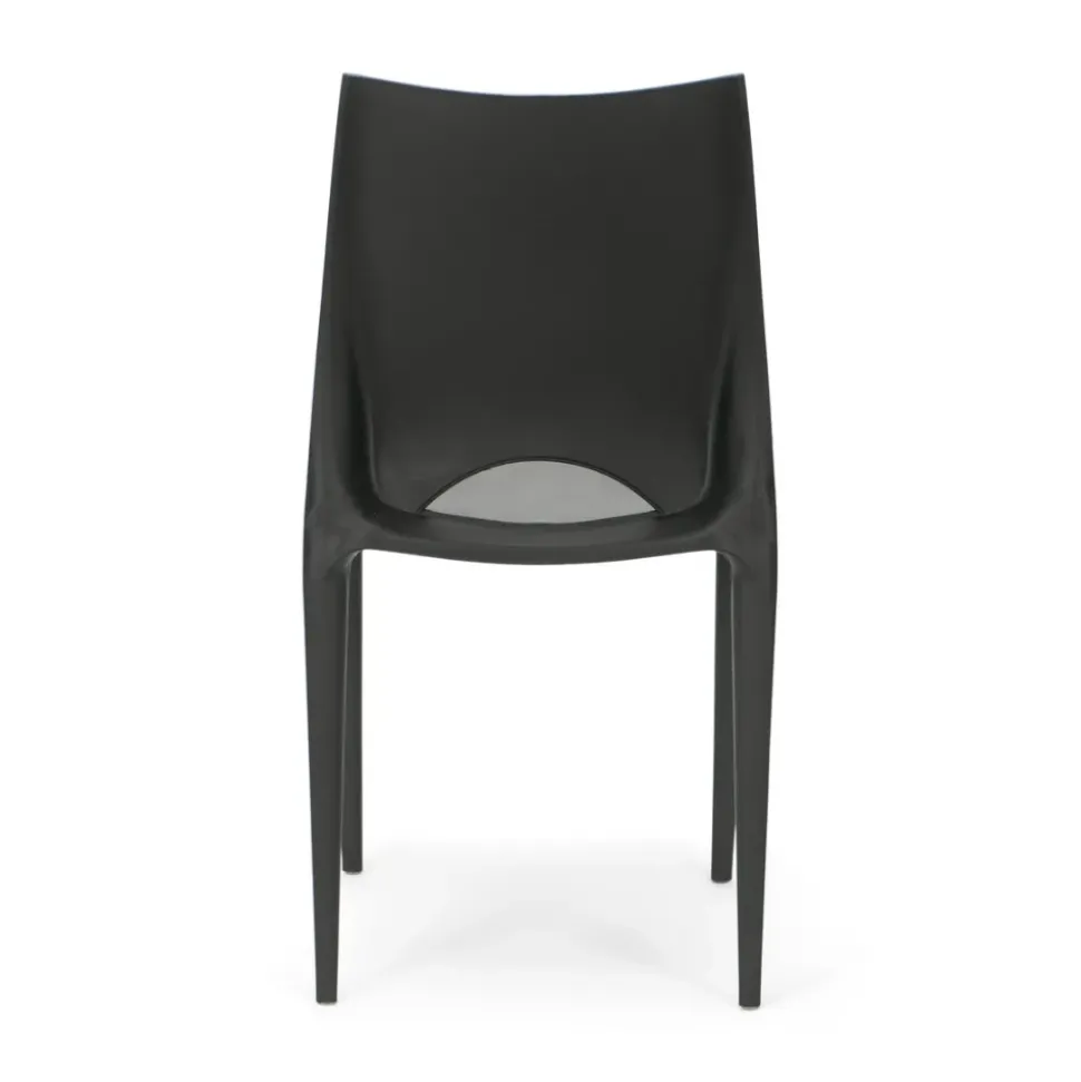 Crescent Resin Stacking Chair - Black