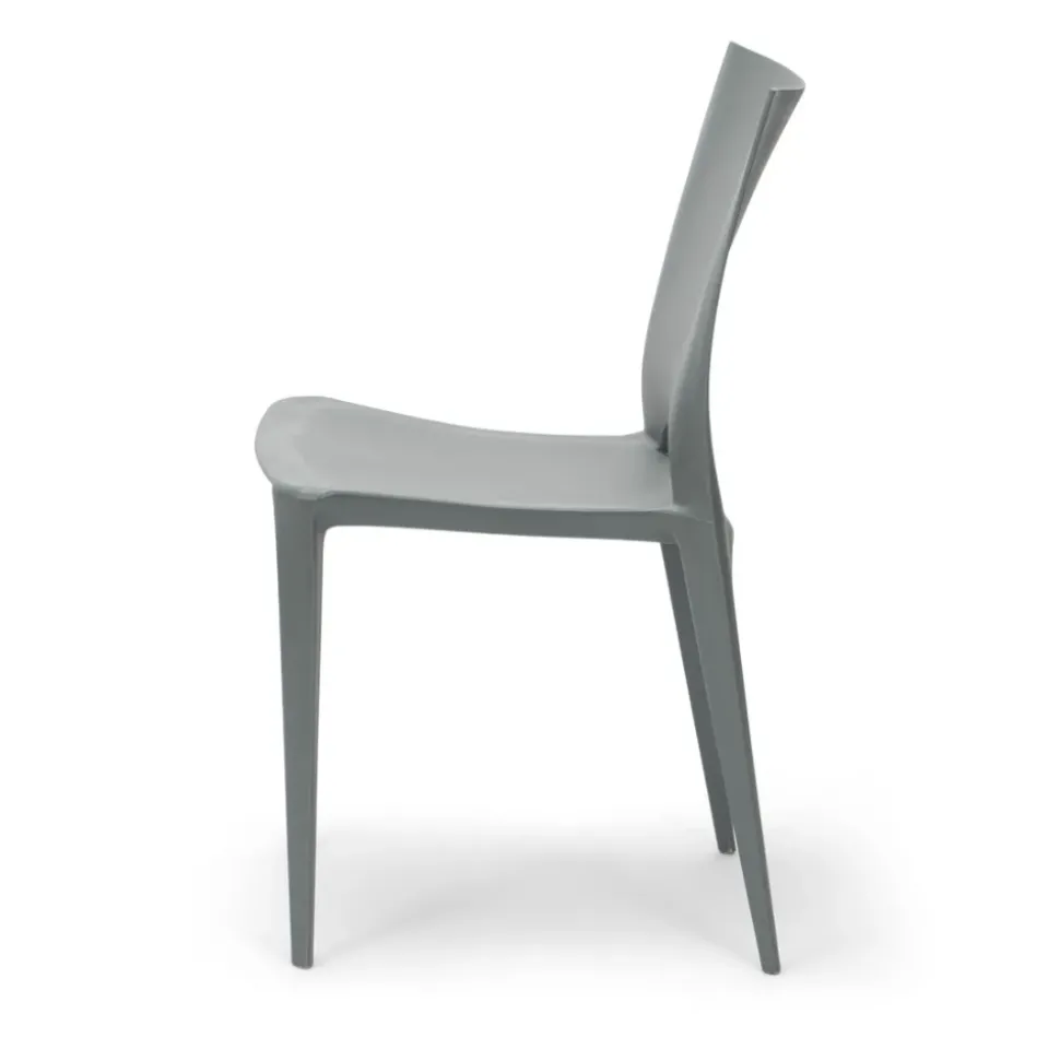 Crescent Resin Stacking Chair - Dark Grey