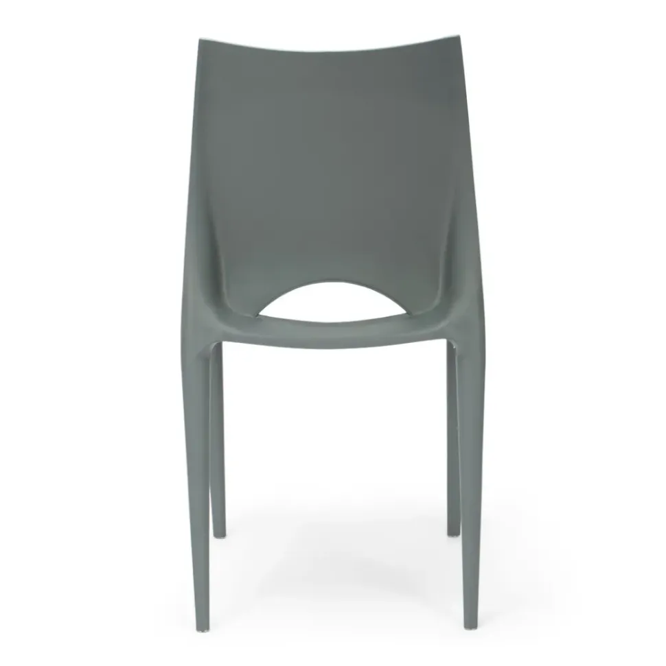 Crescent Resin Stacking Chair - Dark Grey