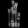 CRYSTAL CLUSTER ROUND GLASS CANDELABRA - PILLAR - 11¾" x 23¼"