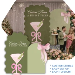 Custom Martini Birthday Foam Core Backdrop Kit by PopScene™