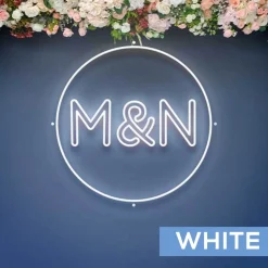 Custom Neon Sign Your Initials in Monogram Circle - Choose your Size and Color!