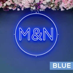 Custom Neon Sign Your Initials in Monogram Circle - Choose your Size and Color!