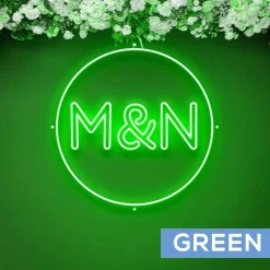 Custom Neon Sign Your Initials in Monogram Circle - Choose your Size and Color!