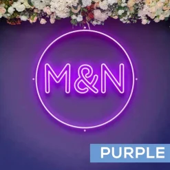 Custom Neon Sign Your Initials in Monogram Circle - Choose your Size and Color!