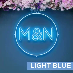 Custom Neon Sign Your Initials in Monogram Circle - Choose your Size and Color!