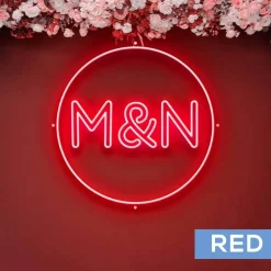 Custom Neon Sign Your Initials in Monogram Circle - Choose your Size and Color!