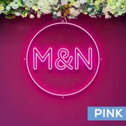 Custom Neon Sign Your Initials in Monogram Circle - Choose your Size and Color!