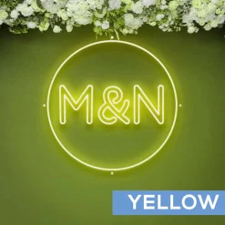Custom Neon Sign Your Initials in Monogram Circle - Choose your Size and Color!