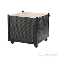 Dark Maple Snaplock Dance Floor Set - Easy Assembly, Portable with Edging & Transport Cart! - 36" x 36" Tiles