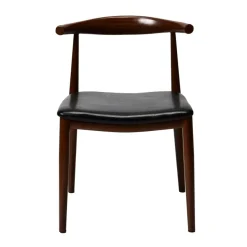 Dark Walnut Cow Metal Mid-Century Chair Non-Stacking