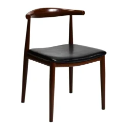 Dark Walnut Cow Metal Mid-Century Chair Non-Stacking