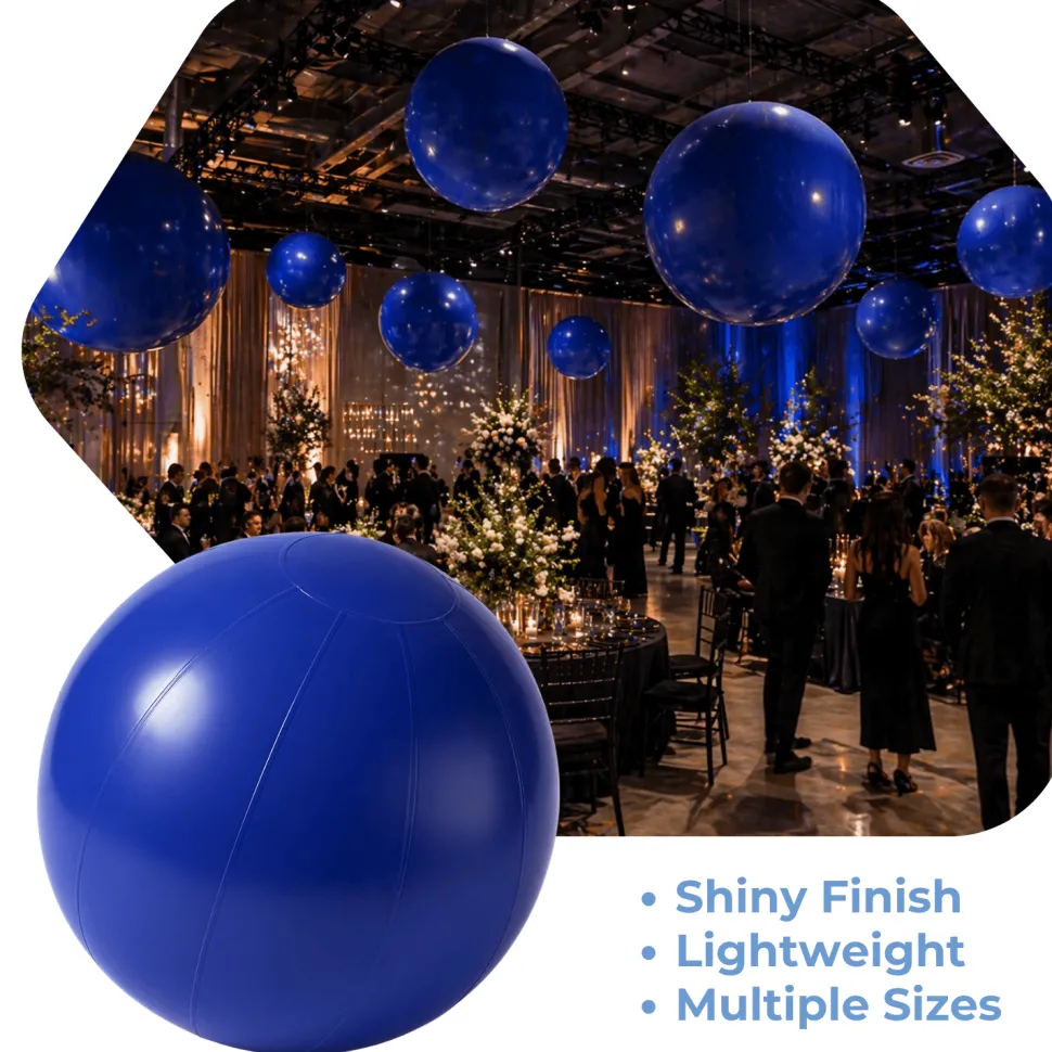 Dark Blue Giant Inflatable Modern Ball Sphere – Maxorb™ Event Decor – Commercial Installation Sizes
