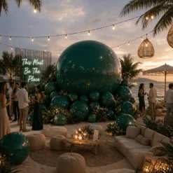 Dark Green Giant Inflatable Modern Ball Sphere – Maxorb™ Event Decor – Commercial Installation Sizes