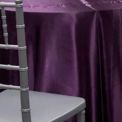 DARK PURPLE - Deco Satin Tablecloth by Eastern Mills - Size Options