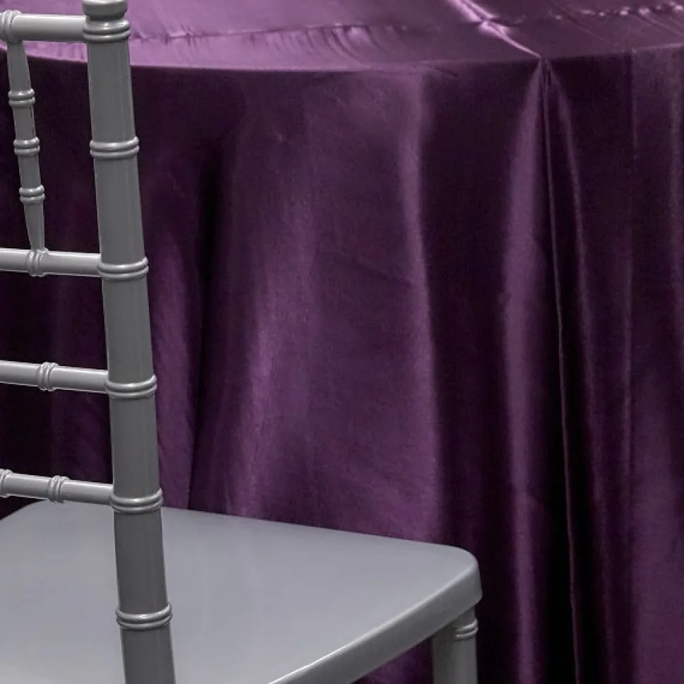 DARK PURPLE - Deco Satin Tablecloth by Eastern Mills - Size Options