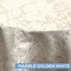 Dazzle Tablecloth by Eastern Mills - Marble Golden White - Many Size Options
