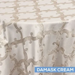 Dazzle Tablecloth by Eastern Mills - Damask Cream - Many Size Options