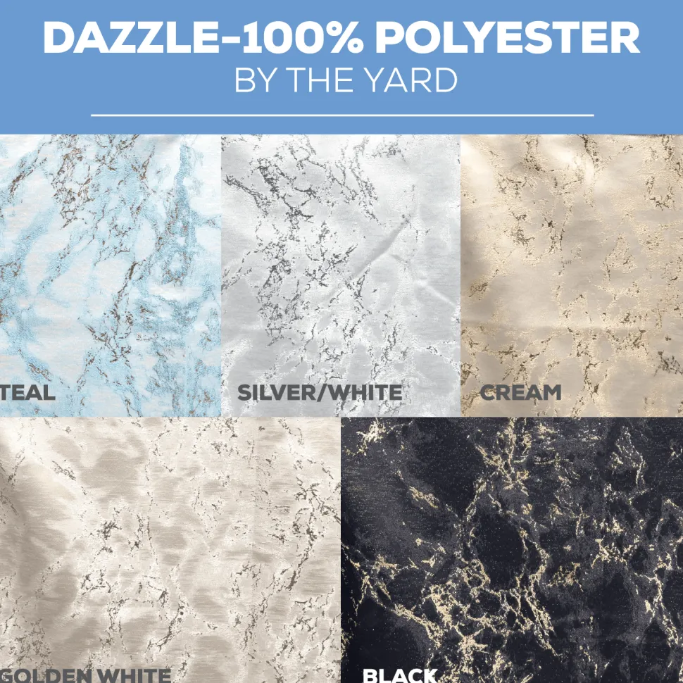 Dazzle Tablecloth by Eastern Mills - Marble Cream - Many Size Options