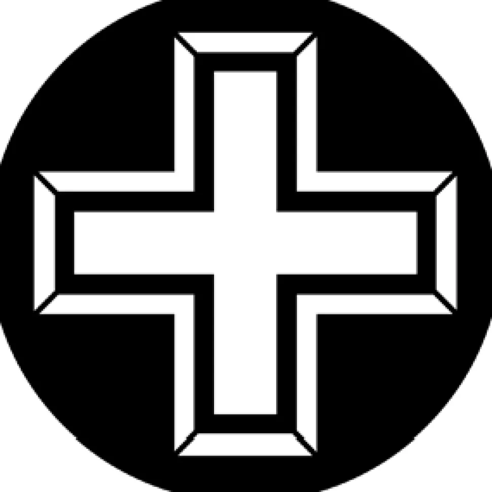 3D Cross 2 - Stock Gobo for Gobo Light Projectors - Choose your size!