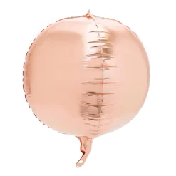 Decostar™ 8" 4D Sphere Mylar Balloon 24pc/bag - Rose Gold