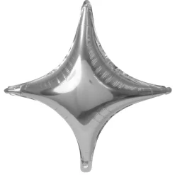Decostar™ 23" Quadrangle Star Mylar Balloon 3pc/bag - Silver