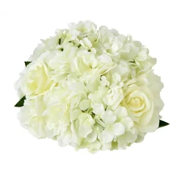 Decostar™ Artificial Hydrangea Rose Mix Half Ball 10½" - 24 Pieces - White