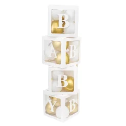 Decostar™ Baby Shower Balloon Box Kit - Gold