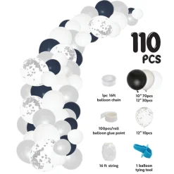 Decostar™ Balloon Garland Set 16ft - Silver