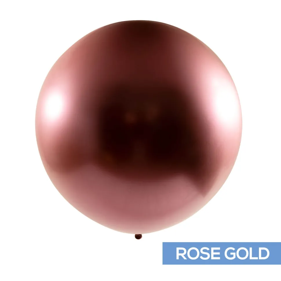 Decostar™ Chrome Latex Balloon 36" 2pc/bag - Rose Gold