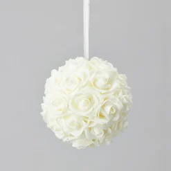 Decostar™ Foam Rose Ball 8" - 12 Pieces - Ivory