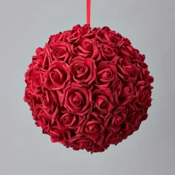 Decostar™ Foam Rose Ball 12" - 6 Pieces - Red