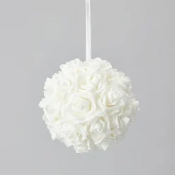 Decostar™ Foam Rose Ball 8" - 12 Pieces - White