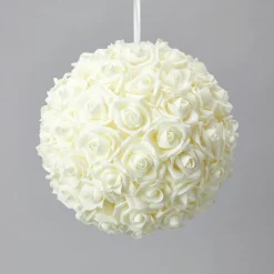 Decostar™ Foam Rose Ball 12" - 6 Pieces - Ivory