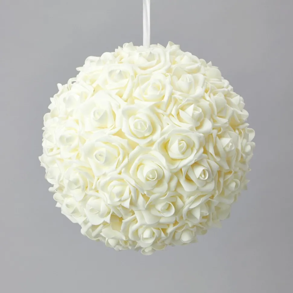 Decostar™ Foam Rose Ball 12" - 6 Pieces - Ivory