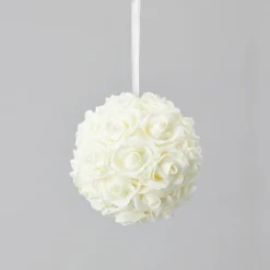 Decostar™ Foam Rose Ball 6½" - 12 Pieces - Ivory