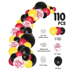 Decostar™ Red Yellow Black Balloon Garland Set 16ft