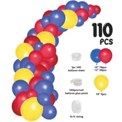 Decostar™ Red Yellow Blue Balloon Garland Set 16ft