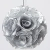 Decostar™ Rose Silk Flower Pomander Kissing Ball 12" - Silver