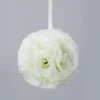 Decostar™ Rose Silk Flower Pomander Kissing Ball 6" - 12 Pieces - Ivory