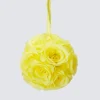 Decostar™ Rose Silk Flower Pomander Kissing Ball 6" - 12 Pieces - Yellow