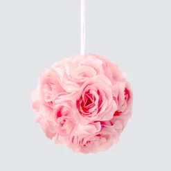 Decostar™ Rose Silk Flower Pomander Kissing Ball 6" - 12 Pieces - Blush