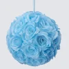 Decostar™ Rose Silk Flower Pomander Kissing Ball 10" - Blue