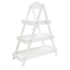 Decostar™ 3-Tier Wooden Plant Stand 28" - White