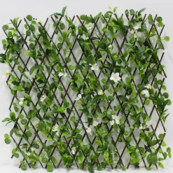 Decostar™ Accordion Ivy Lattice Fence with Flowers 8'