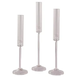 Decostar™ Acrylic Candle Holder with Cylinder Glass Shade 3pc Set