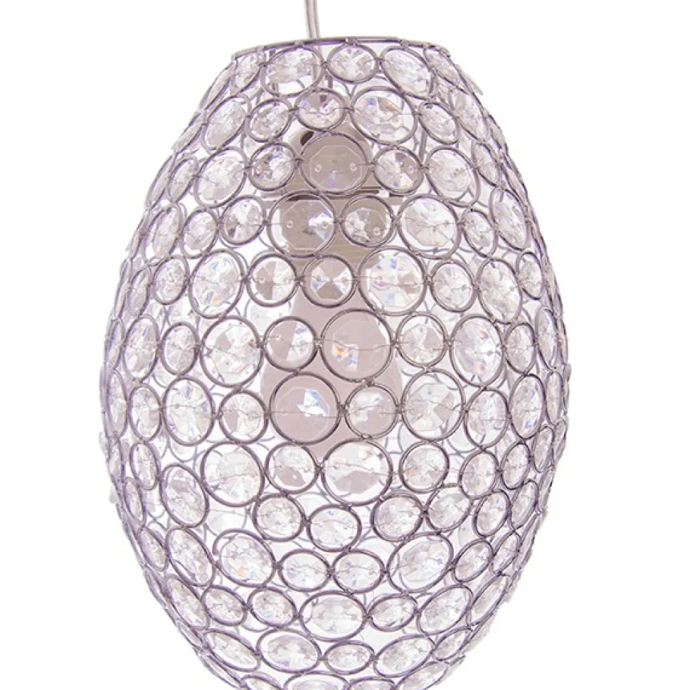 DecoStar™ Acrylic Crystal Hanging Oblong Light - 10" w/ Light kit