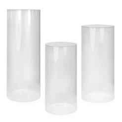 Decostar™ Acrylic Cylinder Pedestal Set 3pc/set